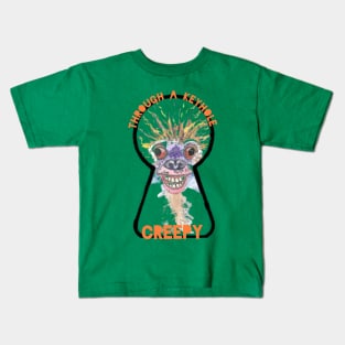 Creepy Through A Keyhole Monster Kids T-Shirt